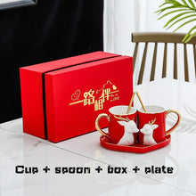 Load image into Gallery viewer, Lovers Cup Pair Ceramic Cup Mug Creative Personality Trend Cup Gift Box Wedding New Wedding Thing Simple Fashion Cup