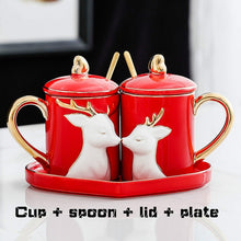 Load image into Gallery viewer, Lovers Cup Pair Ceramic Cup Mug Creative Personality Trend Cup Gift Box Wedding New Wedding Thing Simple Fashion Cup
