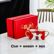 Load image into Gallery viewer, Lovers Cup Pair Ceramic Cup Mug Creative Personality Trend Cup Gift Box Wedding New Wedding Thing Simple Fashion Cup
